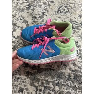 Girls Bright Multicolor New Balance Shoes Size 2 Lace Up